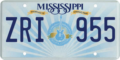 MS license plate ZRI955