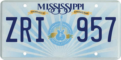 MS license plate ZRI957