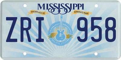 MS license plate ZRI958