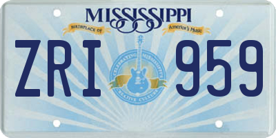 MS license plate ZRI959