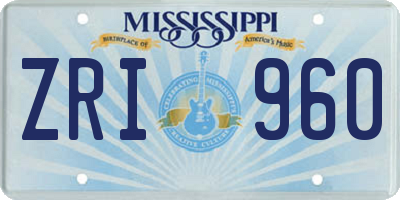 MS license plate ZRI960