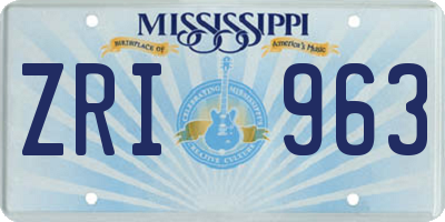 MS license plate ZRI963