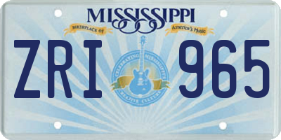 MS license plate ZRI965