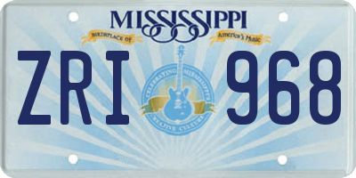 MS license plate ZRI968