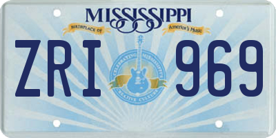 MS license plate ZRI969