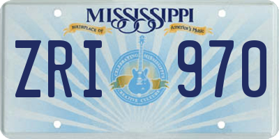 MS license plate ZRI970