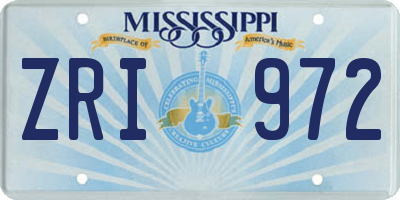 MS license plate ZRI972