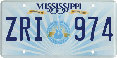 MS license plate ZRI974