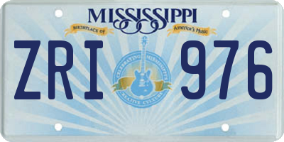 MS license plate ZRI976