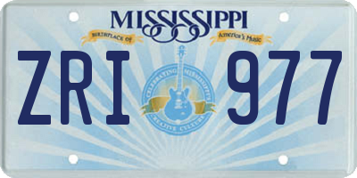 MS license plate ZRI977