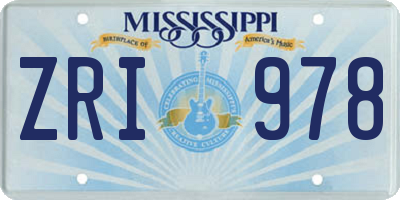 MS license plate ZRI978