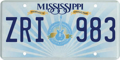 MS license plate ZRI983