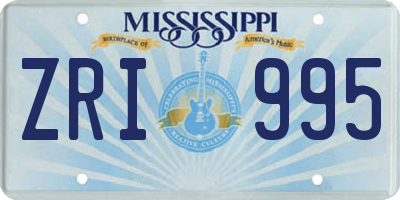 MS license plate ZRI995