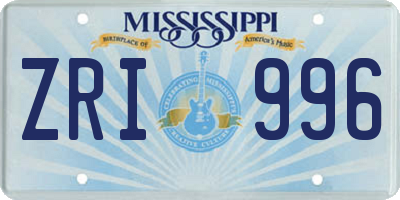 MS license plate ZRI996