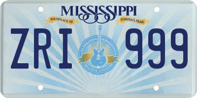 MS license plate ZRI999