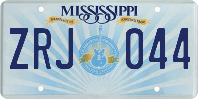 MS license plate ZRJ044