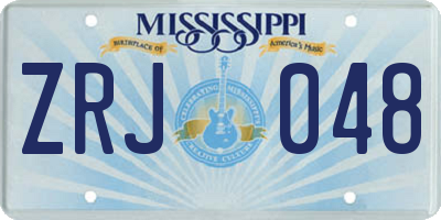 MS license plate ZRJ048