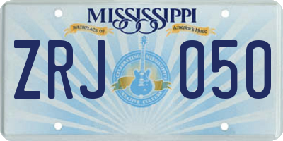 MS license plate ZRJ050