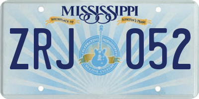MS license plate ZRJ052