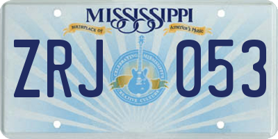 MS license plate ZRJ053