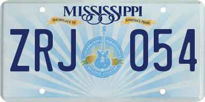 MS license plate ZRJ054