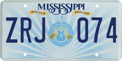 MS license plate ZRJ074