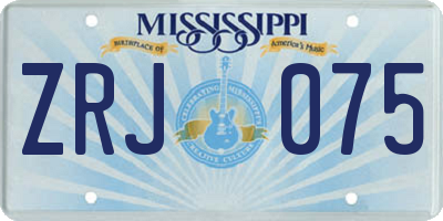 MS license plate ZRJ075
