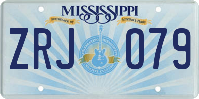 MS license plate ZRJ079