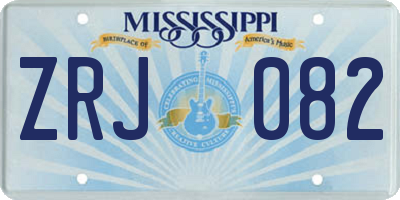 MS license plate ZRJ082