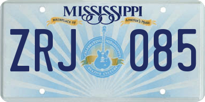 MS license plate ZRJ085