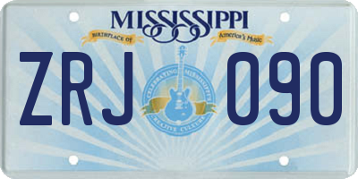 MS license plate ZRJ090