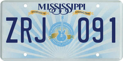 MS license plate ZRJ091