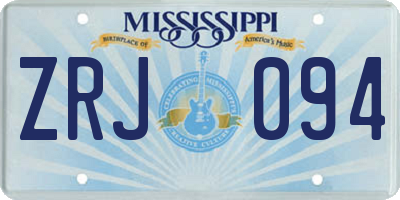 MS license plate ZRJ094