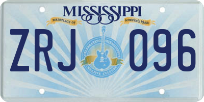MS license plate ZRJ096
