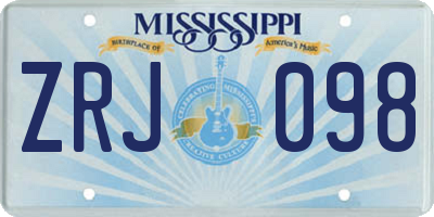 MS license plate ZRJ098