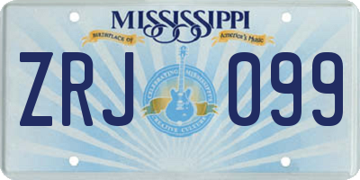 MS license plate ZRJ099