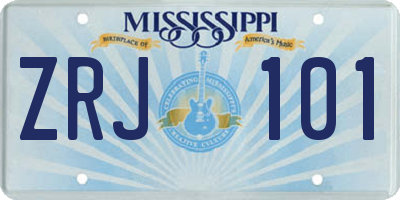 MS license plate ZRJ101