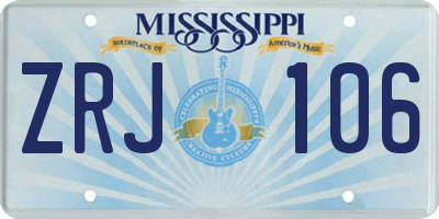 MS license plate ZRJ106