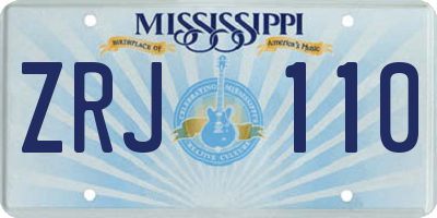 MS license plate ZRJ110