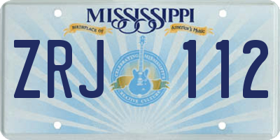 MS license plate ZRJ112