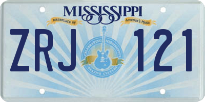 MS license plate ZRJ121