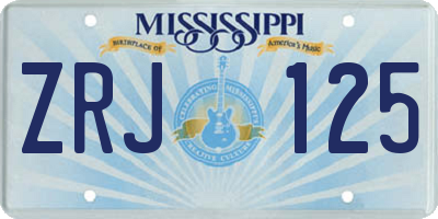 MS license plate ZRJ125