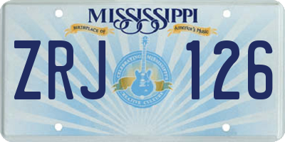 MS license plate ZRJ126