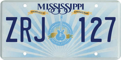 MS license plate ZRJ127