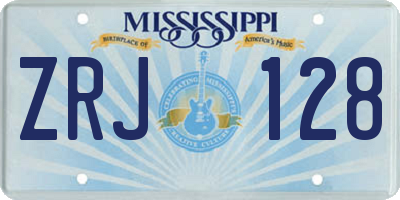 MS license plate ZRJ128
