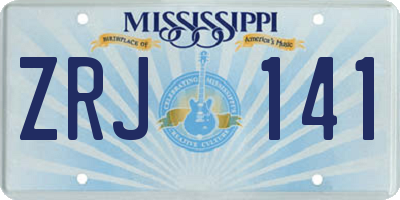 MS license plate ZRJ141