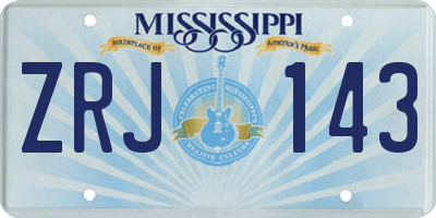 MS license plate ZRJ143