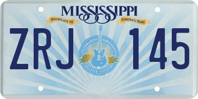 MS license plate ZRJ145