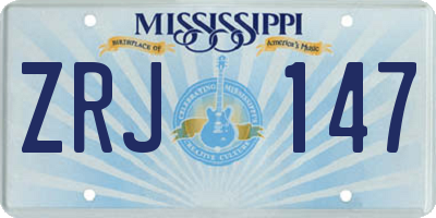 MS license plate ZRJ147