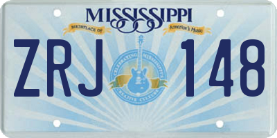 MS license plate ZRJ148